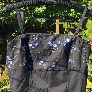 Vintage rockabilly pinup black blue dress goth Y2K Coachella size 7/8 valentines